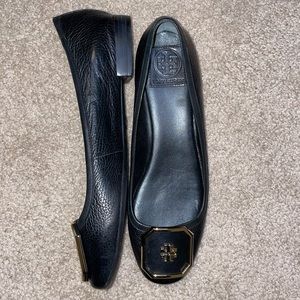 Tory Burch Black Leather Flats